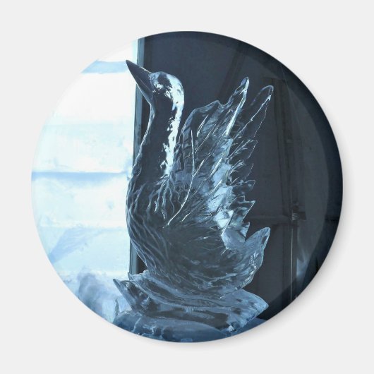 Swan Ice Sculpture, Quebec, Kanada Magnet (Vorne)