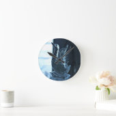 Swan Ice Sculpture, Quebec, Kanada Runde Wanduhr (Zuhause)