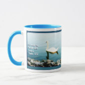 Swan in Lake Psalm 23:2 11 Blaue Tasse (Links)
