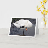 Swan in Salute Pose Karte (Gelbe Blume)