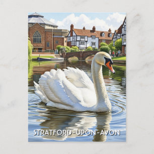 Swan in Stratford-Upon-Avon England Travel Postkarte