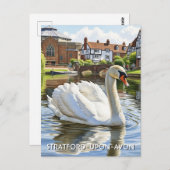 Swan in Stratford-Upon-Avon England Travel Postkarte (Vorne/Hinten)