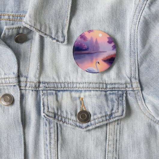 swan in the pond during sunset button (Beispiel)