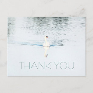Swan in Water Minimalistisch Danke Postcard Postkarte