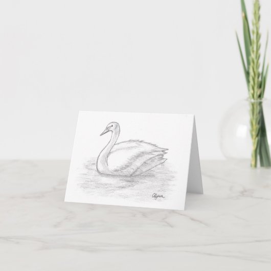 Swan Inspirational Note Card Karte (Vorderseite)