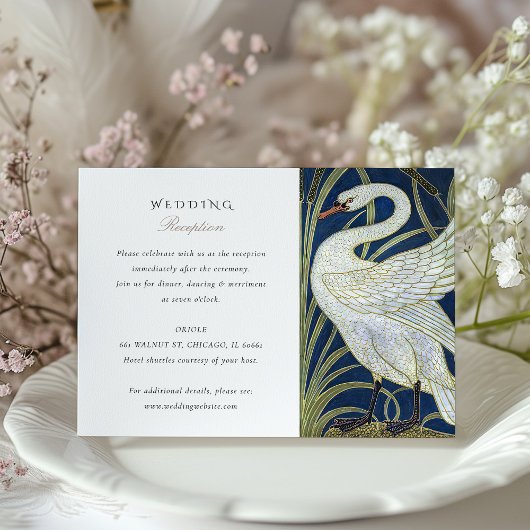 Swan Inspiriert Wedding Reception Card Begleitkarte