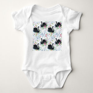 Swan Lake: Aquarellpastellmuster Baby Strampler