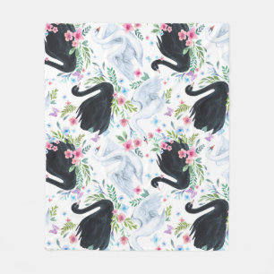 Swan Lake: Aquarellpastellmuster Fleecedecke