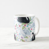 Swan Lake: Aquarellpastellmuster Kaffeetasse (VorderseiteRechts)
