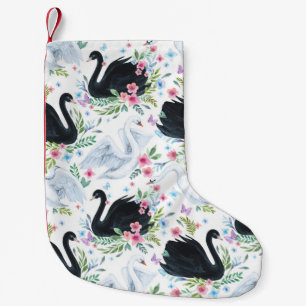 Swan Lake: Aquarellpastellmuster Kleiner Weihnachtsstrumpf