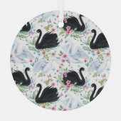 Swan Lake: Aquarellpastellmuster Ornament Aus Glas (Rückseite)