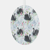 Swan Lake: Aquarellpastellmuster Ornament Aus Glas (Vorderseite links)