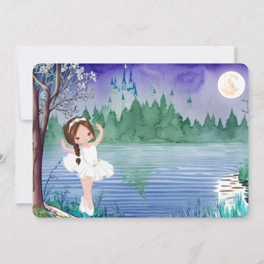 Swan Lake Ballet Spring Hübsch Ballerina Geburtsta Einladung (Rückseite)