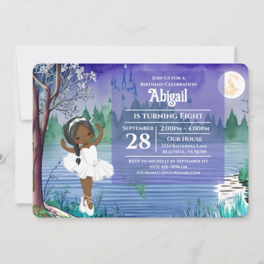 Swan Lake Ballet Spring Hübsch Ballerina Geburtsta Einladung (Vorderseite)
