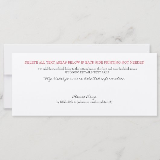 Swan Lake Birthday Party Ticket Einladung (Rückseite)