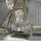 Swan Lake Blue Floral Seidenpapier