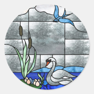 Swan Lake Invasionsticker Runder Aufkleber