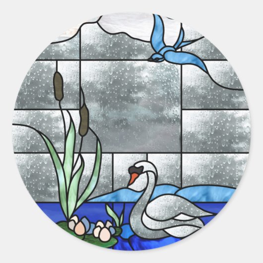 Swan Lake Invasionsticker Runder Aufkleber (Vorderseite)