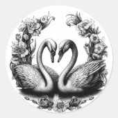 Swan Lake Love Birds Gastgeschenk Hochzeit Sticker (Vorderseite)