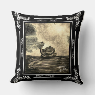 Swan Lake my digital zeichnend Pillow LS hellbraun Kissen