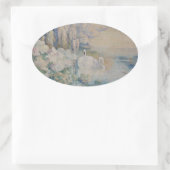 Swan Lake Ovaler Aufkleber (Tasche)