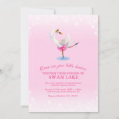 Swan Lake rosa Ballett Tanzveranstaltung Einladung (Rückseite)