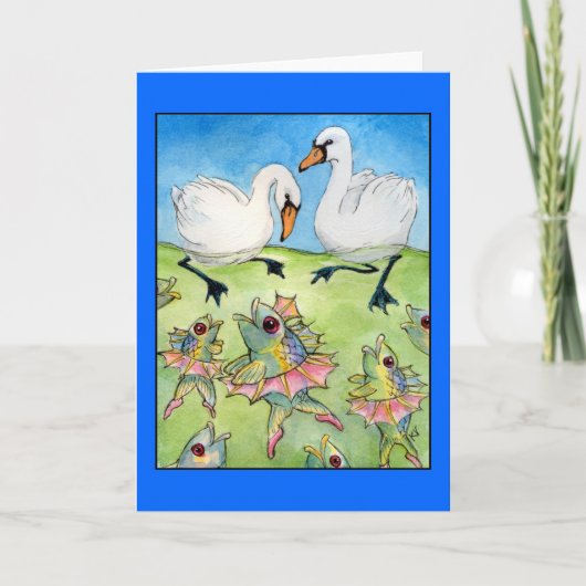 Swan Lake, tanzender Fisch Grußkarte Karte (Vorderseite)