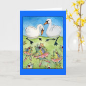 Swan Lake, tanzender Fisch Grußkarte Karte (Gelbe Blume)