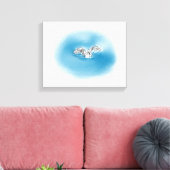 Swan Landung in Wasser Leinwand Kunst (Insitu (Wohnzimmer))