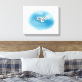 Swan Landung in Wasser Leinwand Kunst (Insitu (Schlafzimmer))