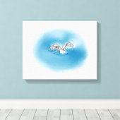 Swan Landung in Wasser Leinwand Kunst (Insitu (Holzboden))