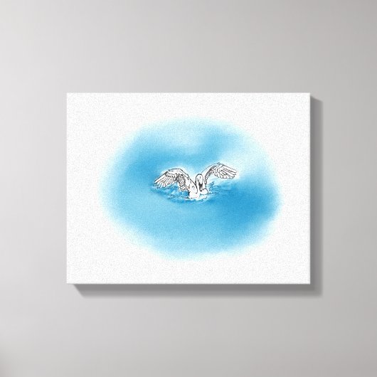 Swan Landung in Wasser Leinwand Kunst (Vorderseite)
