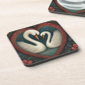 Swan Liebe 1 Getränkeuntersetzer (Linke Seite)