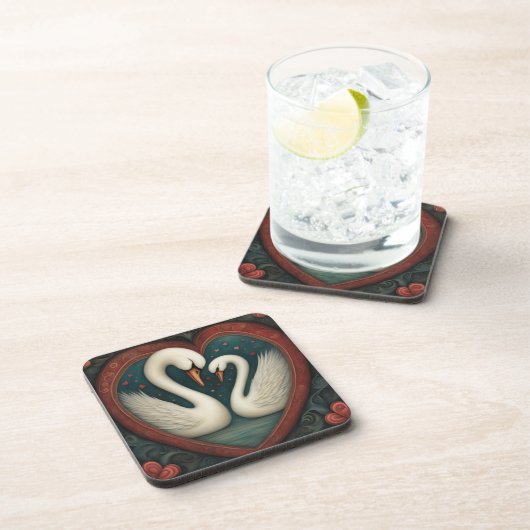 Swan Liebe 1 Getränkeuntersetzer (Rechte Seite)