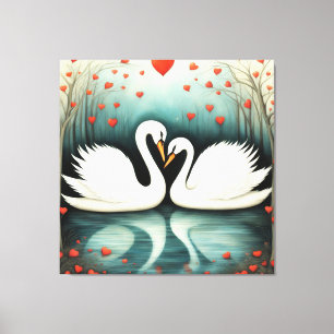 Swan Liebe 2 Leinwanddruck