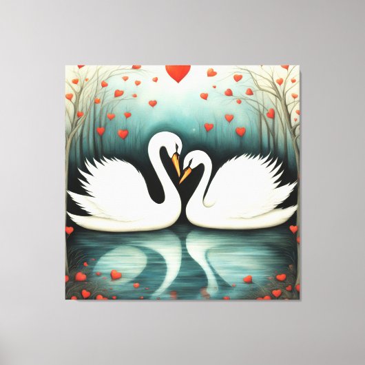 Swan Liebe 2 Leinwanddruck (Vorderseite)