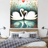 Swan Liebe 2 Leinwanddruck (Insitu (Schlafzimmer))