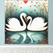 Swan Liebe 2 Leinwanddruck (Insitu (Holzboden))