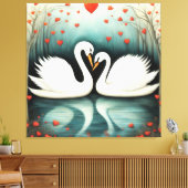Swan Liebe 2 Leinwanddruck (Insitu (Wohnzimmer))
