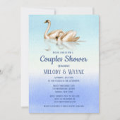 Swan Liebe Elegance Couples Dusche Einladung (Vorderseite)