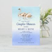 Swan Liebe Elegance Couples Dusche Einladung (Stehend Vorderseite)