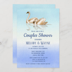 Swan Liebe Elegance Couples Dusche Einladung