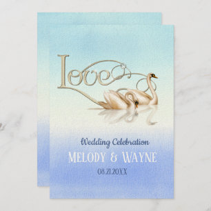 Swan Liebe Elegance Wedding Einladung