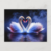 Swan Liebe Herzgotische Romantik Postkarte (Vorderseite)