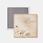 Swan Liebe Magnet (Vorderseite/Rückseite)