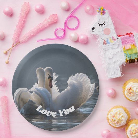 Swan-Liebe- Pappteller (Party)