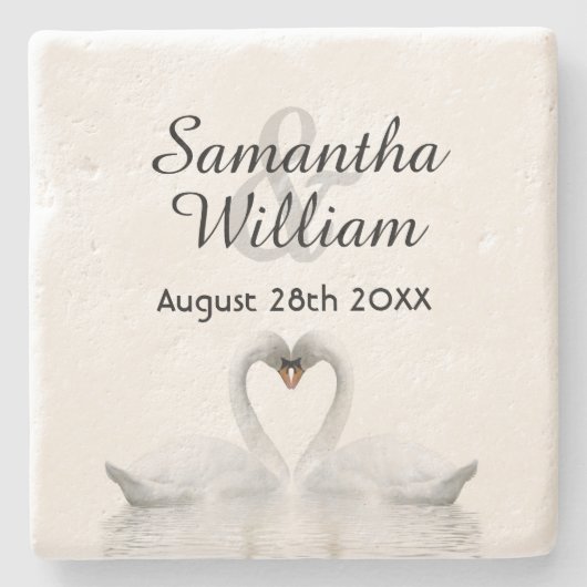 Swan Liebe Steinuntersetzer (Vorderseite)