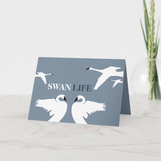 Swan Life, Elegante Swan Karte (Vorderseite)
