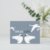 Swan Life, Elegante Swan Postkarte (Stehend Vorderseite)