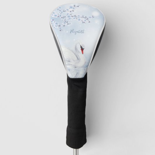 Swan Light Blue Monogram Golf Headcover (Vorderseite)